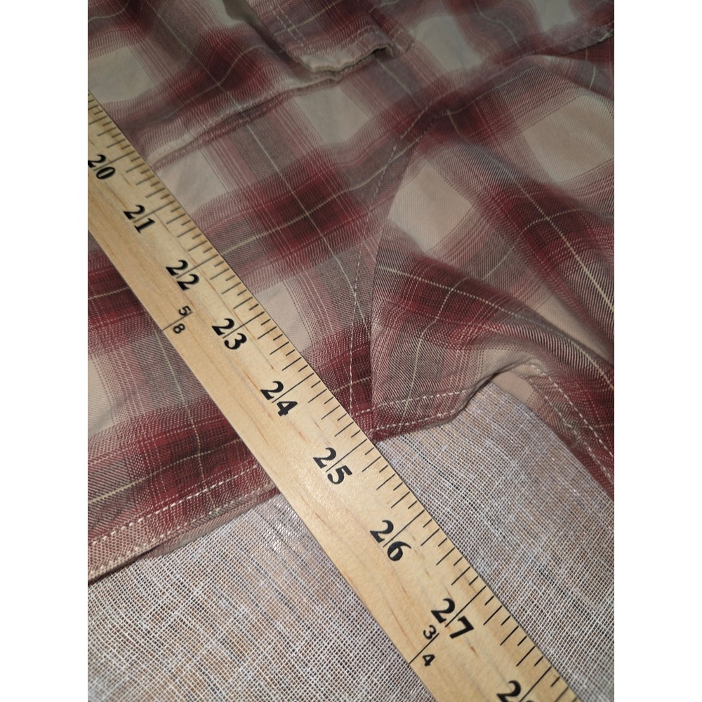 Eddie Bauer Mens XL Red Tan Plaid Cotton Long Sleeve Button Down Outdoor Shirt‎ - Picture 7 of 7